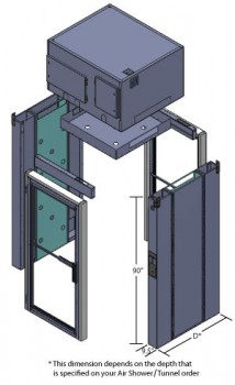 Шлюз - холоднокатанная сталь с порошковым покрытием - 58''W x 96''D x 120''H, в разборе, Terra Universal